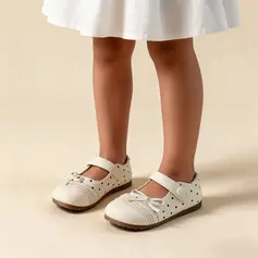 Dziewczyny Buty Flower Girl Ślub Kokardka Skóra ekologiczna Okrągły palec u nogi Płaski Obcas obuwie