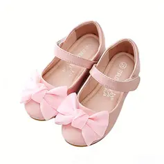 Girl's Flats Wedding Bowknot Patent Leather Round Toe Flat Heel Shoes