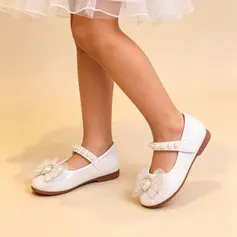 Jentas Blomsterpike Sko Fest & Aften Bowknot Glitrende Glitter Rund tå Platform sko