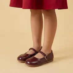 Bambina scarpe flower girl all'aperto similpelle punta tonda tacco piatto scarpe