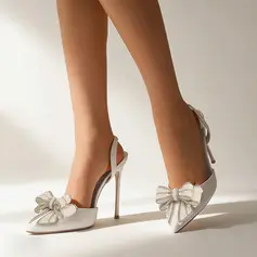 Dla kobiet Obuwie Ślubne Skóra Lakierowana Wysoki obcas Point Toe Sandały ślubne Elegancki Perła Impreza obuwie