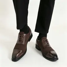 Hombre zapatos de vestir oxfords boda cuero zapatos