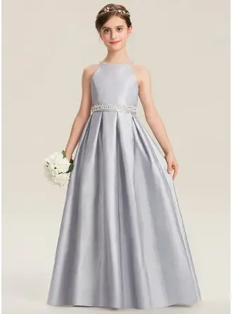 Tafeta Junior Bridesmaid Dresses in Champagne