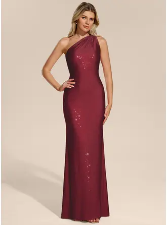 Escote monohombro sin mangas strass vestido