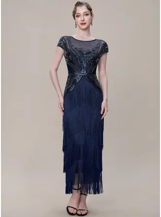 Multi-Layered Fringe Beaded 1920s Flapper Dresses