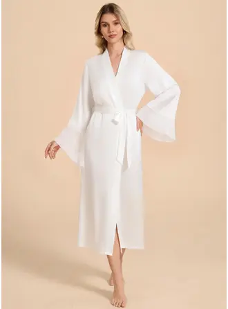 Matte Satin Bell Sleeve Robe
