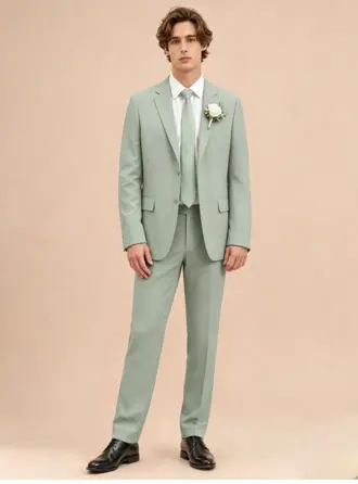 Linen Blend Men's Wedding Suits 2 Piece