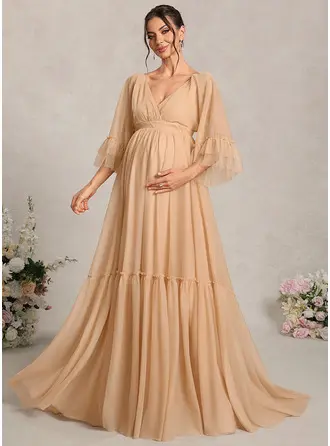 Vestido premamá línea a de tul