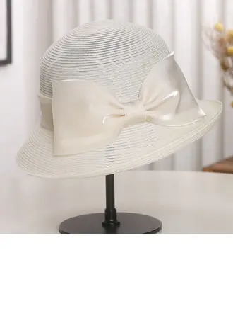 Women's Flip Brim Bow Polyester Wedding Church Hats