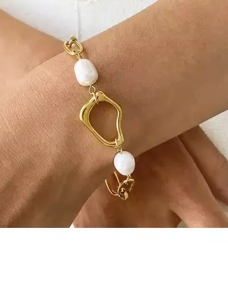 Vintage Irregulär Perle Armband 