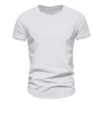 Short Sleeve T Shirts Classic Solid Color Men's Modern 95% polyester+5% spandex Crew Neck Men's T-shirts 