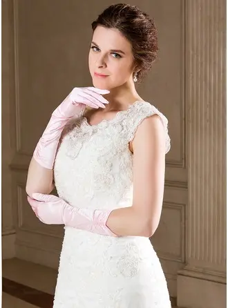 Elastic Satin Elbow Length Party/Fashion Gloves 