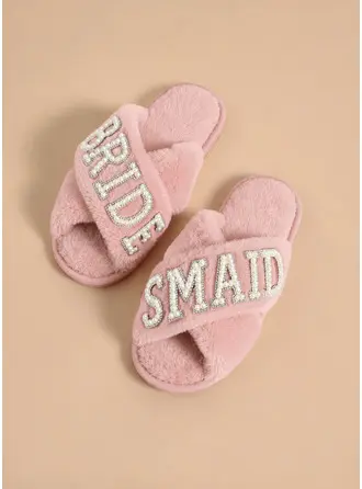 Chaussons pelés demoiselle d'honneur lettres perlées