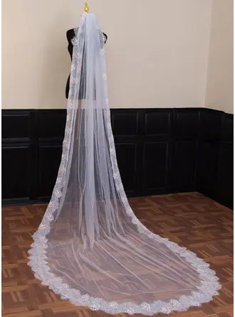 Lace Edge Single Tier Mantilla Cathedral Length 118" Wedding Veils