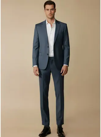 Slim Fit Wrinkle Resistant Stretch Men's Wedding Suits 2 Piece 