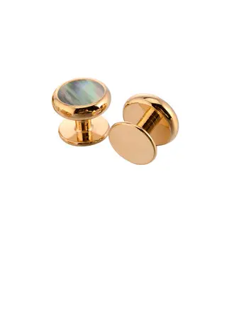 JJ's House Elegant Copper and Abalone Shell Shirt Studs