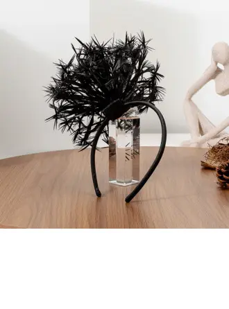 Dla kobiet Handmade Faux Feather Kentucky Derby Fascynatorzy Z Opaska na głowę