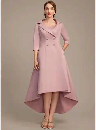 サテン 3/4袖 夕方 母親の ジャケット/ラップ ジャケット ととも​​に ボタン 