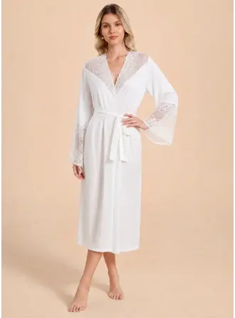 Matte Satin Lace Lace Robes