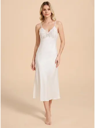 Matte Satin Lace Night Gown