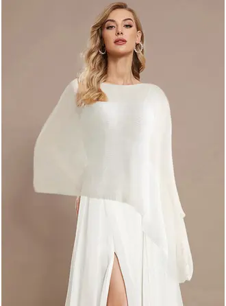 Knit 結婚式 シンプル ブライダル ジャケット/ラップ かぎ針編み 