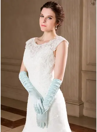 Elastic Satin Elbow Length Party/Fashion Gloves 