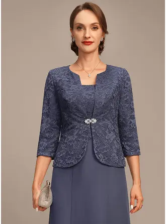 Lace 1/2 Sleeves Formal Mother's Wrap Jacket With Button Rhinestones 