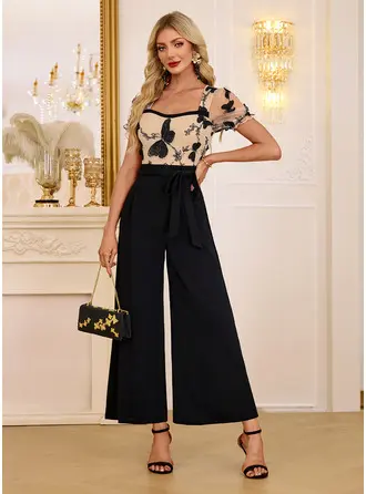 3D Floral Lace Maxi Jumpsuit