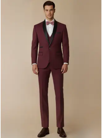 Slim Fit Wrinkle Resistant Stretch Men's Wedding Tuxedos 3 Piece 