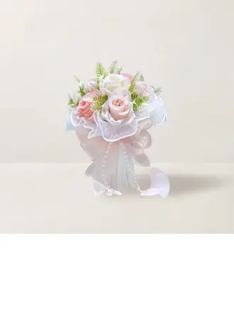 Artificiel fleurs de mariage forme libre fleur en soie rosiers bouquets de demoiselle d'honneur 