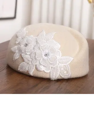 婦人向け ウール ピルボックスベレー帽 ととも​​に 秋冬向け