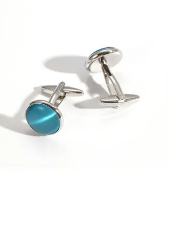 JJ's House Classic Copper Cat's Eye Stone Cufflinks