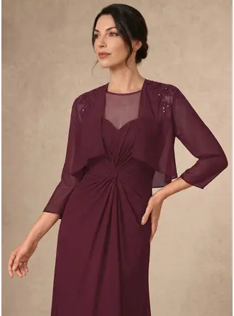 Chiffon manga 3/4 casamento mãe estolas com apliques de renda