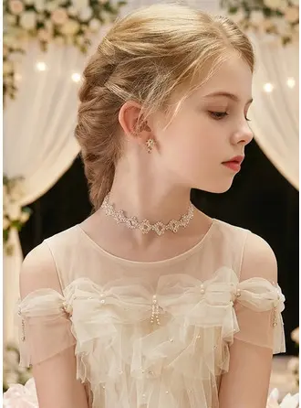 Crystal Flower Girl Necklaces