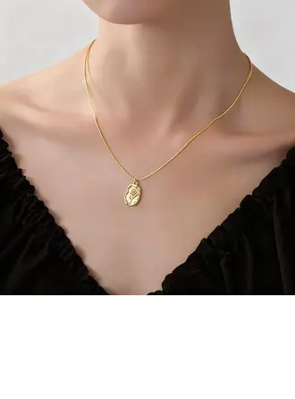 Einfache Irregulär hängende Halsketten 