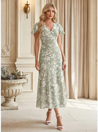 Floral Print Printed Fabric Midi Dress