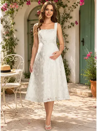 Vestido premamá midi con sin mangas lazo de encaje