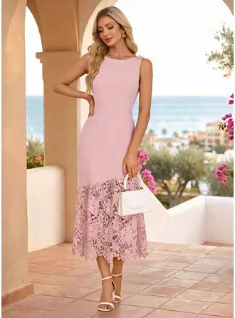 Flores 3d renda midi vestido