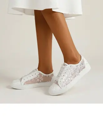 Mulher sapatos de casamento renda salto raso biqueira redonda sapatos de noiva casual lantejoulas casamento sapatos