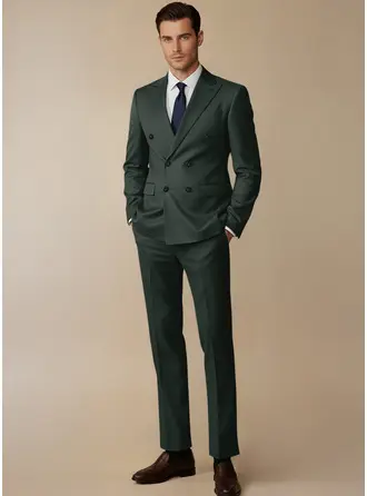 Ajuste clásico elástico resistente a las arrugas hombre boda trajes 2 piezas 