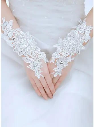 Lace Wrist Length Bridal Gloves 