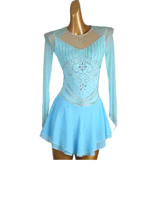 Women's Figure Skating Dresses Rhinestone Competition Dress