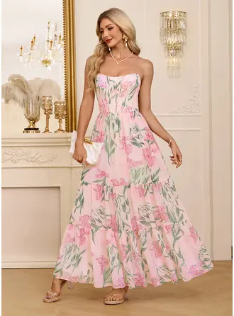 Jurk maxi van chiffon