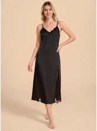Matte Satin Lace Night Gown