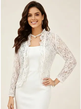 Renda mangas compridas casamento estolas