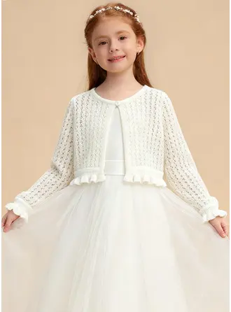 Girls Cotton Long Sleeve Flower Girl Cardigan