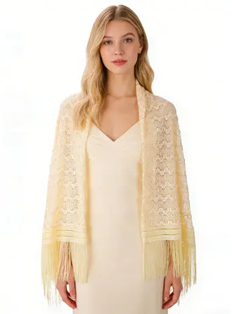 Polyester formele wedding gast sjaal met tassel