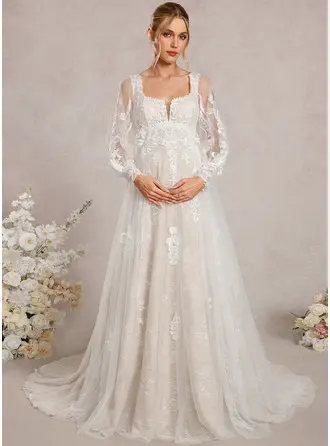 A-line Square Lace Maternity Dresses
