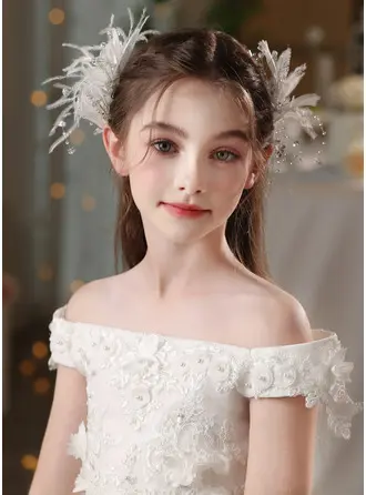 Strass Kunstfedern Blumenmädchen Kopfbedeckungen (Set von 2) 