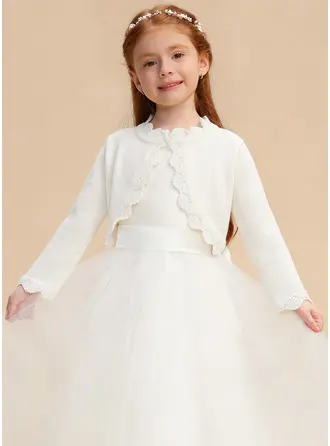 Cotton Long Sleeves First Communion Confirmation Flower Girl Cardigan Wraps